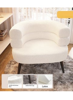 C&C Home Multipurpose Use Curved Backrest Design Accent Chair Comfy Fleece Seat Armchair with Upholstered Metal Legs Vanity Chair Single Sofa Reading Couch Chair for Living Room Bedroom 67x55x67 cm  - Image 4