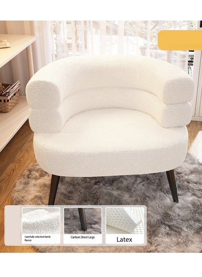 C&C Home Multipurpose Use Curved Backrest Design Accent Chair Comfy Fleece Seat Armchair with Upholstered Metal Legs Vanity Chair Single Sofa Reading Couch Chair for Living Room Bedroom 67x55x67 cm  - Image 4