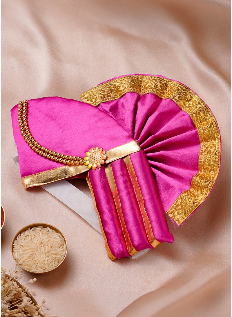 Madhoor Laddu Gopal Deity Idol Mukut Pink Gold-Tone for Deity Dressing, Pooja & Festivals, 6 Inches, 1 Piece - Image 1