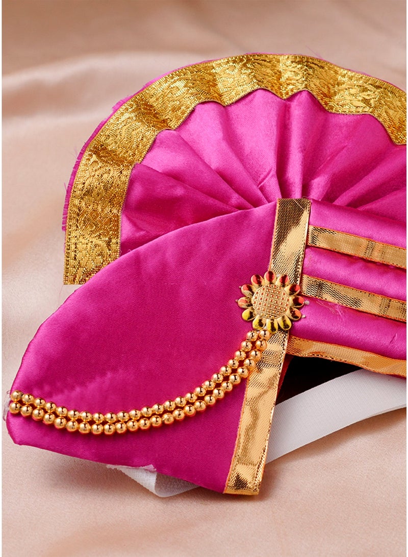 Madhoor Laddu Gopal Deity Idol Mukut Pink Gold-Tone for Deity Dressing, Pooja & Festivals, 6 Inches, 1 Piece - Image 3