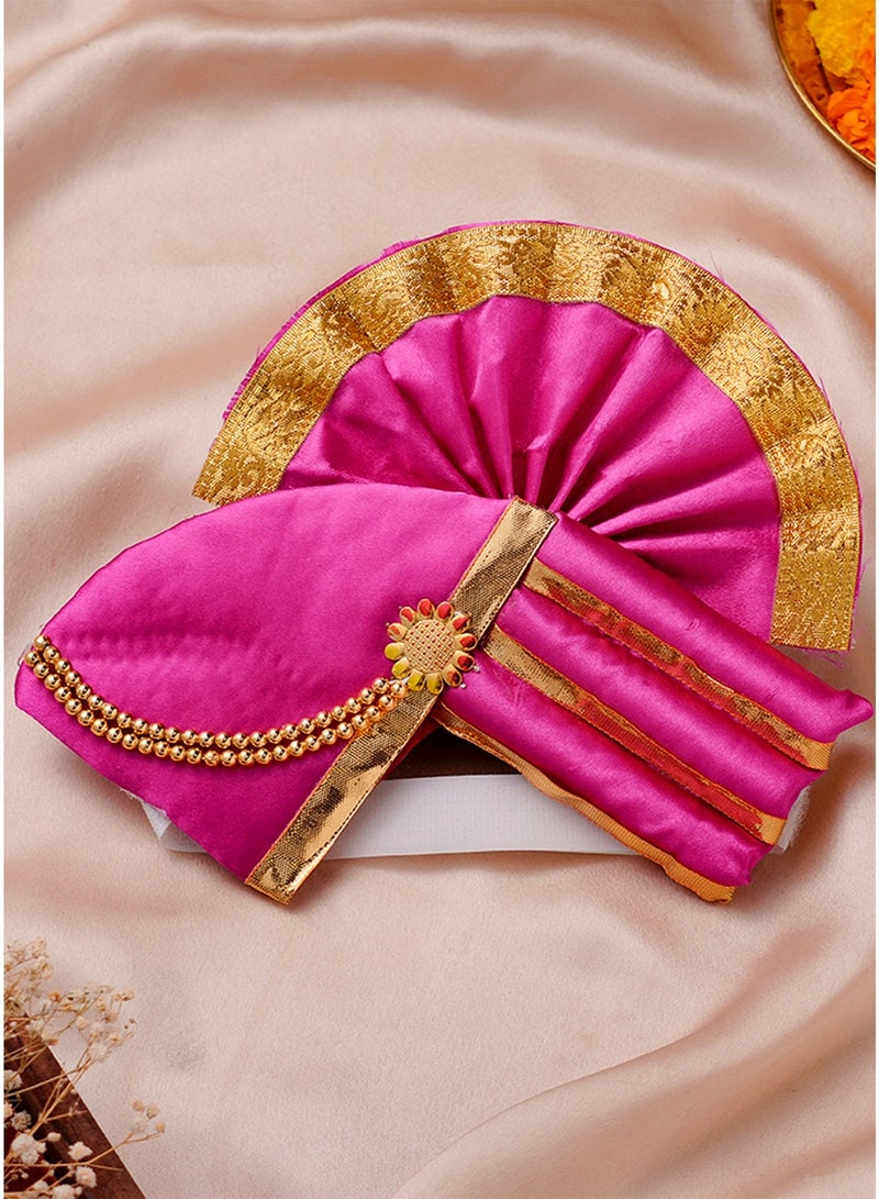 Madhoor Laddu Gopal Deity Idol Mukut Pink Gold-Tone for Deity Dressing, Pooja & Festivals, 6 Inches, 1 Piece - Image 2