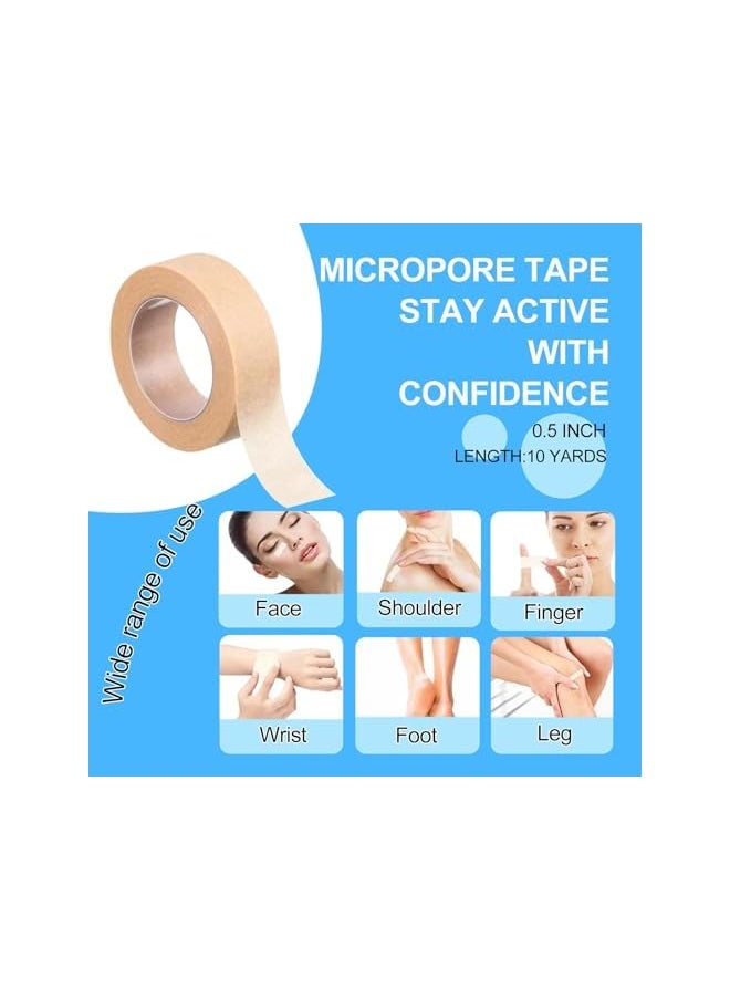 PROMASS promass 8 Rolls Micropore Tape, Paper Tape Medical, Nose Tape, Flexible Surgical Bandages, Self Adhesive First Aid Bandages, for Wound Injuries Swelling, for Rhinoplasty Shaping, Skin Color  - Image 2