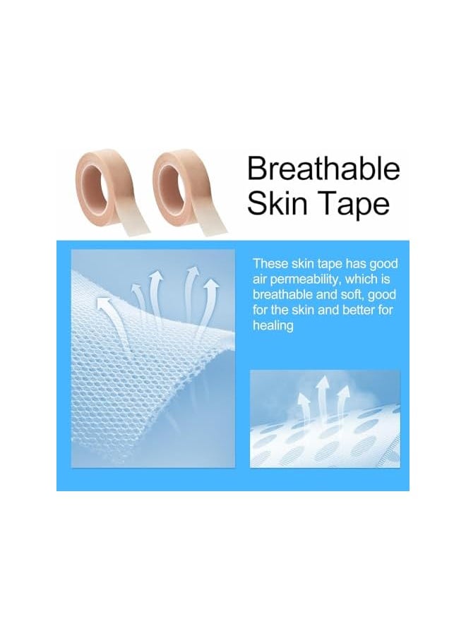 PROMASS promass 8 Rolls Micropore Tape, Paper Tape Medical, Nose Tape, Flexible Surgical Bandages, Self Adhesive First Aid Bandages, for Wound Injuries Swelling, for Rhinoplasty Shaping, Skin Color  - Image 3