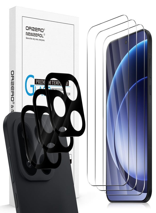 Orzero (3+3) Compatible for Oneplus 15, 3 Pack Screen Protector + 3 Pack Camera Lens Protector, Tempered Glass 9H High Definition Bubble Free Anti-Scratch - Image 1