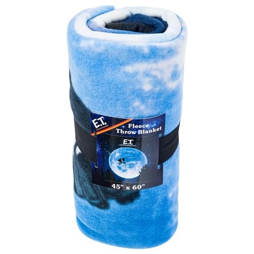 Silver Buffalo Silver Buffalo ET The Extra-Terrestrial Moon Bike Movie Poster 45"" x 60"" Fleece Throw Blanket - Image 3