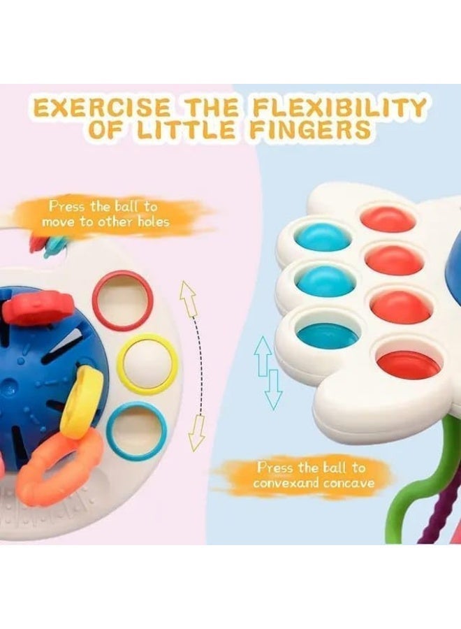 Silicone Montessori Sensory Toys for Babies, Travel Toys for Children 1 Year, Children for Fine Motor Skills, Baby Toys Gift 1 Year Multicolor - Image 2