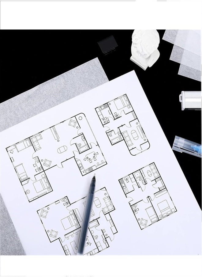 null - Tracing Paper, 250 Sheets A4 Translucent Tracing Paper Clear Paper Trace Paper Calligraphy Transfer Paper Clear Tracing Sheets for Design Sketching Drawing Calligraphy Graphic Scrapbooking - Image 1