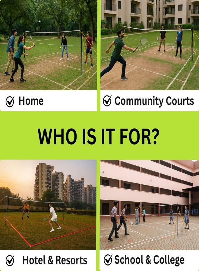 FunBadmenton Badminton Pole Moveable for Family, School, Club, Academy, Competition & Tournament, Easy Setup with Carry Bag, Outdoor - Image 3
