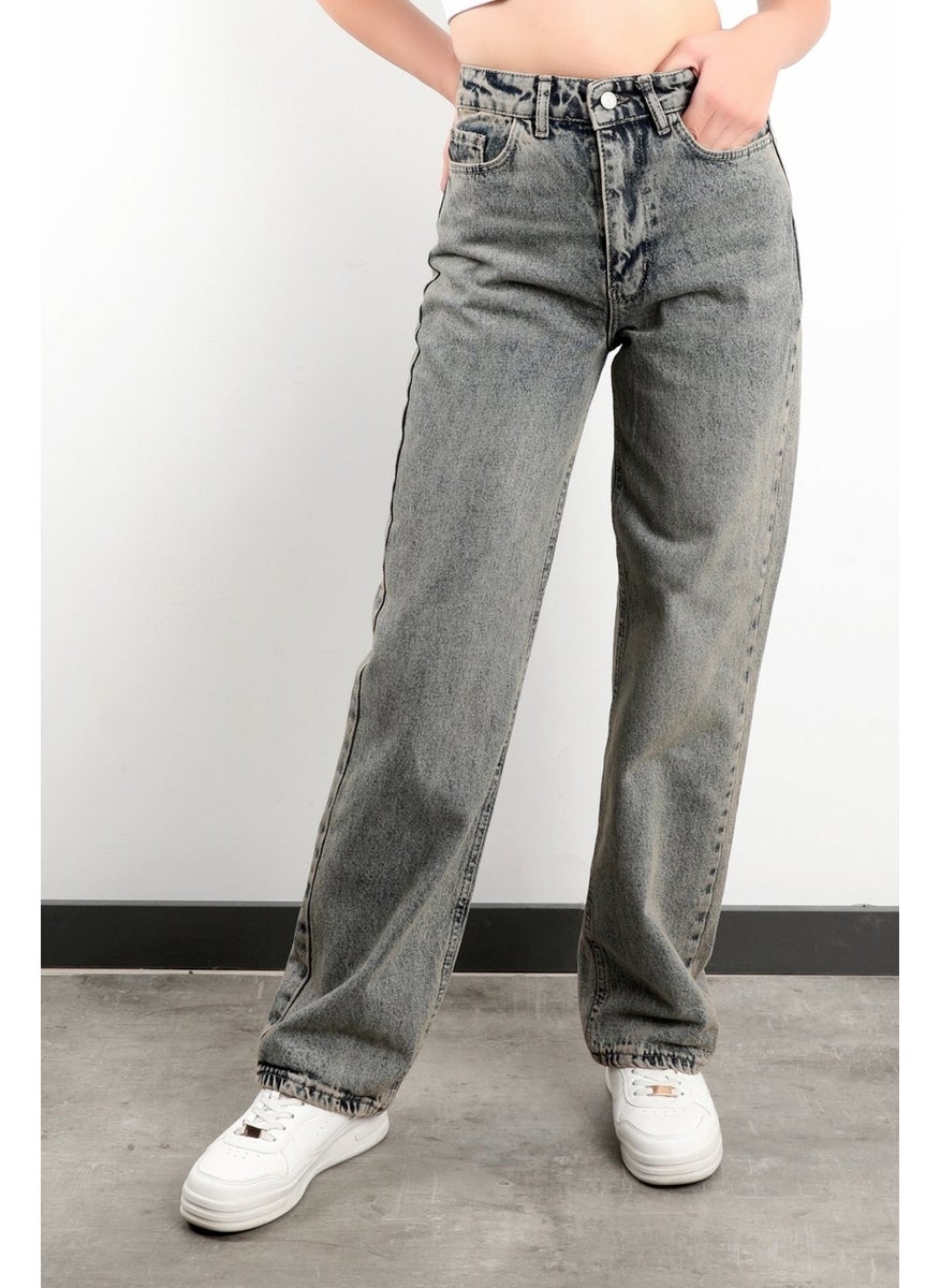 Giysa John Borners Women's Jean Straight Leg 100% Cotton Tint Gray Straight Leg High Waist Jeans - JB591-2516  - Image 1