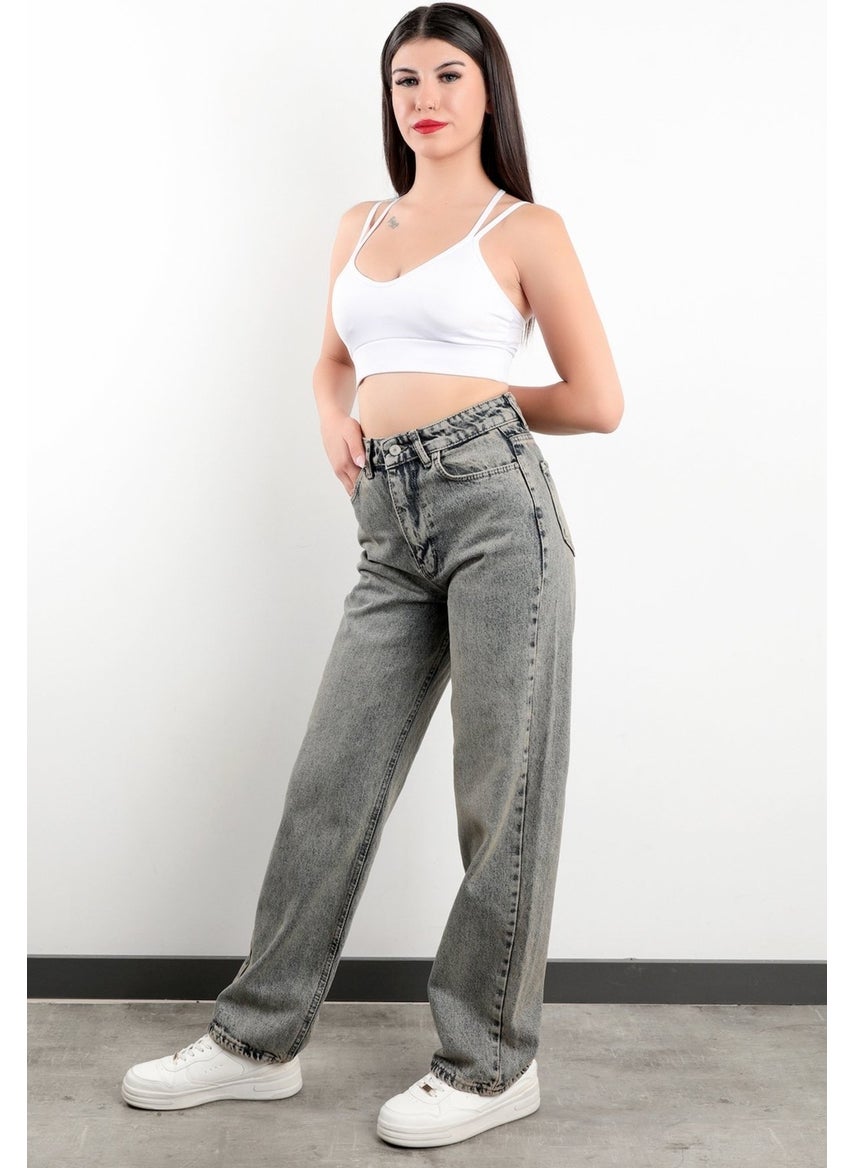 Giysa John Borners Women's Jean Straight Leg 100% Cotton Tint Gray Straight Leg High Waist Jeans - JB591-2516  - Image 2