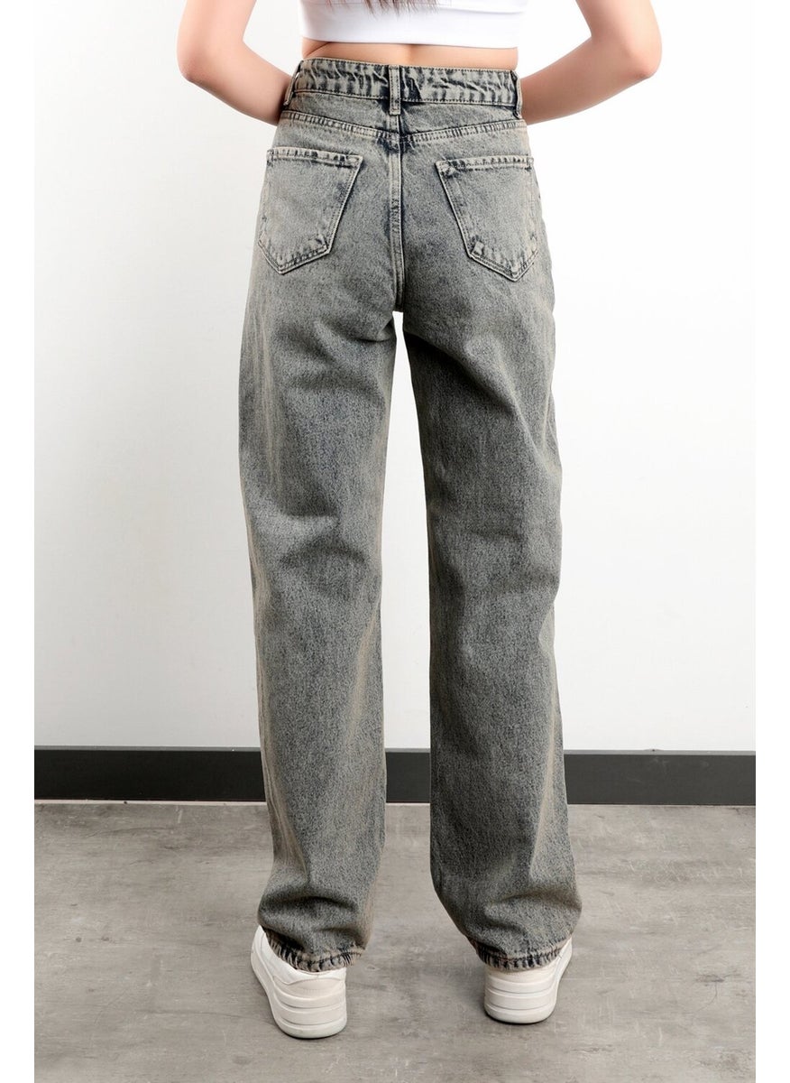 Giysa John Borners Women's Jean Straight Leg 100% Cotton Tint Gray Straight Leg High Waist Jeans - JB591-2516  - Image 4