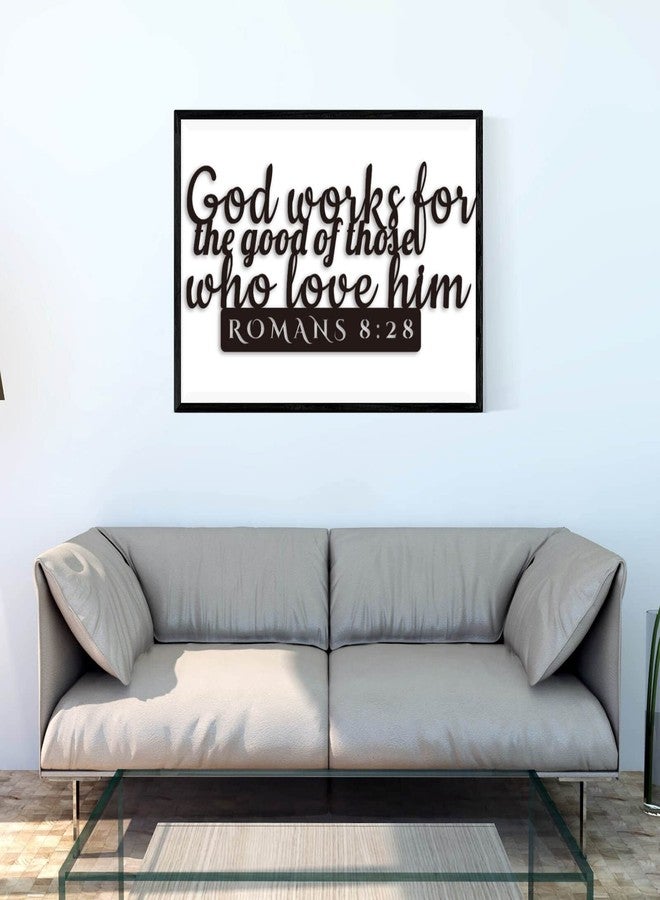GiftYou Romans 8:28 Inspirational Scripture Metal Wall Sign - 16.5"X8" Inch Steel Bible Verse Wall Art Hangings and Holy Biblical Decor (Black) - Image 4