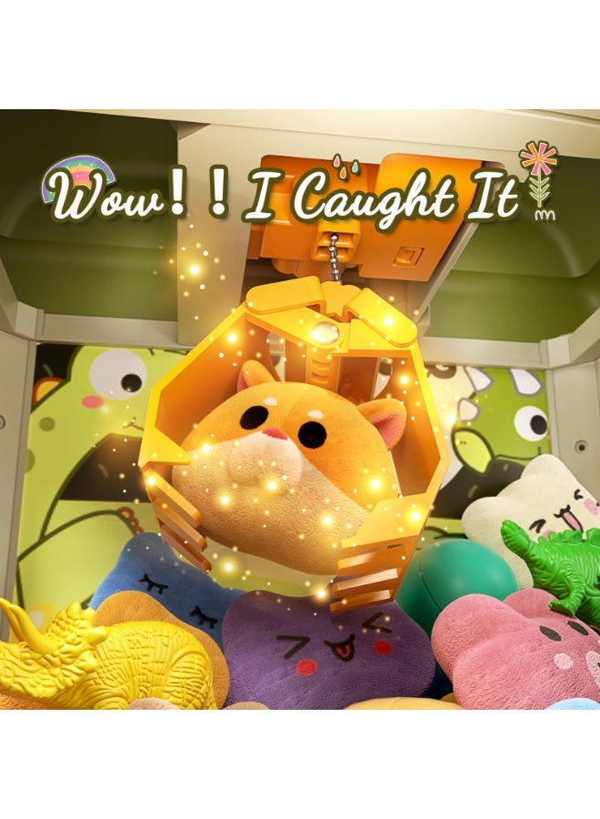 Bukela Dinosaur Claw Machine with Music - Electronic Arcade Game for Kids Age 3+, Mini Gashapon Vending Machine with 10 Plush Toys & 10 Capsules (Perfect Boys Birthday Gift) - Image 2