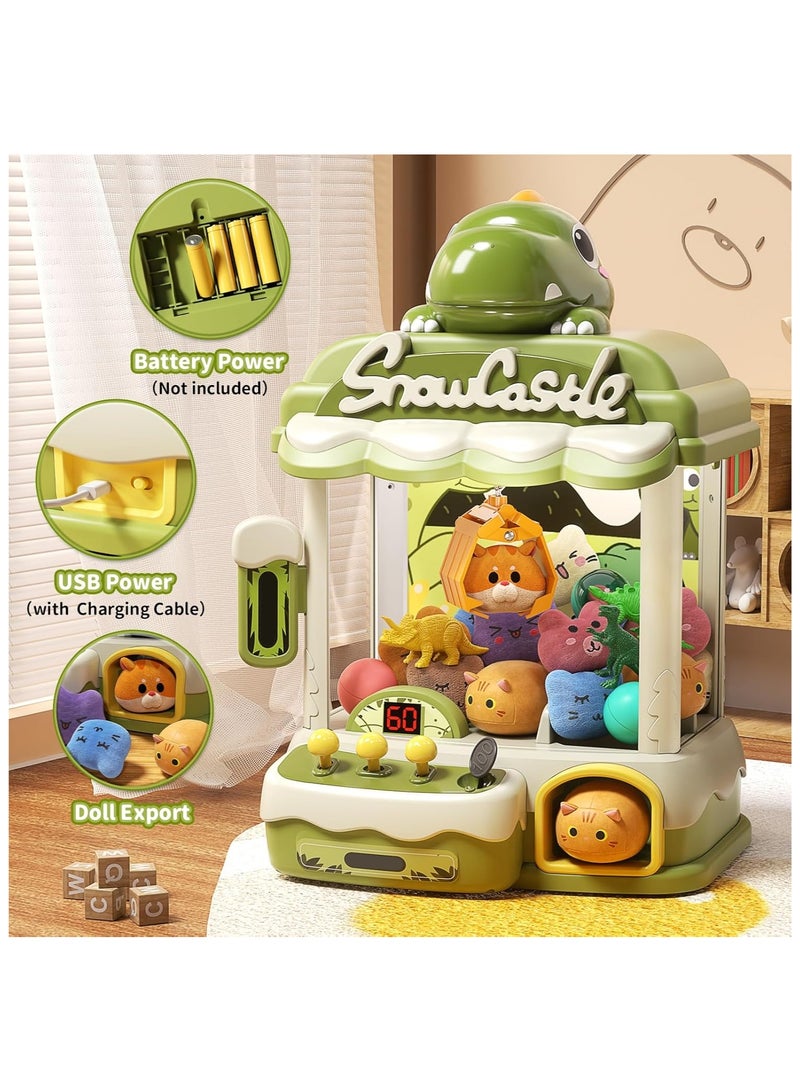 Bukela Dinosaur Claw Machine with Music - Electronic Arcade Game for Kids Age 3+, Mini Gashapon Vending Machine with 10 Plush Toys & 10 Capsules (Perfect Boys Birthday Gift) - Image 4