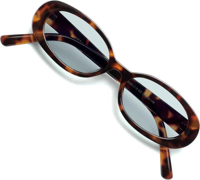VANLINKER Polarized Retro Oval Sunglasses for Women and Men Small 90s Style VL9580 - Image 1