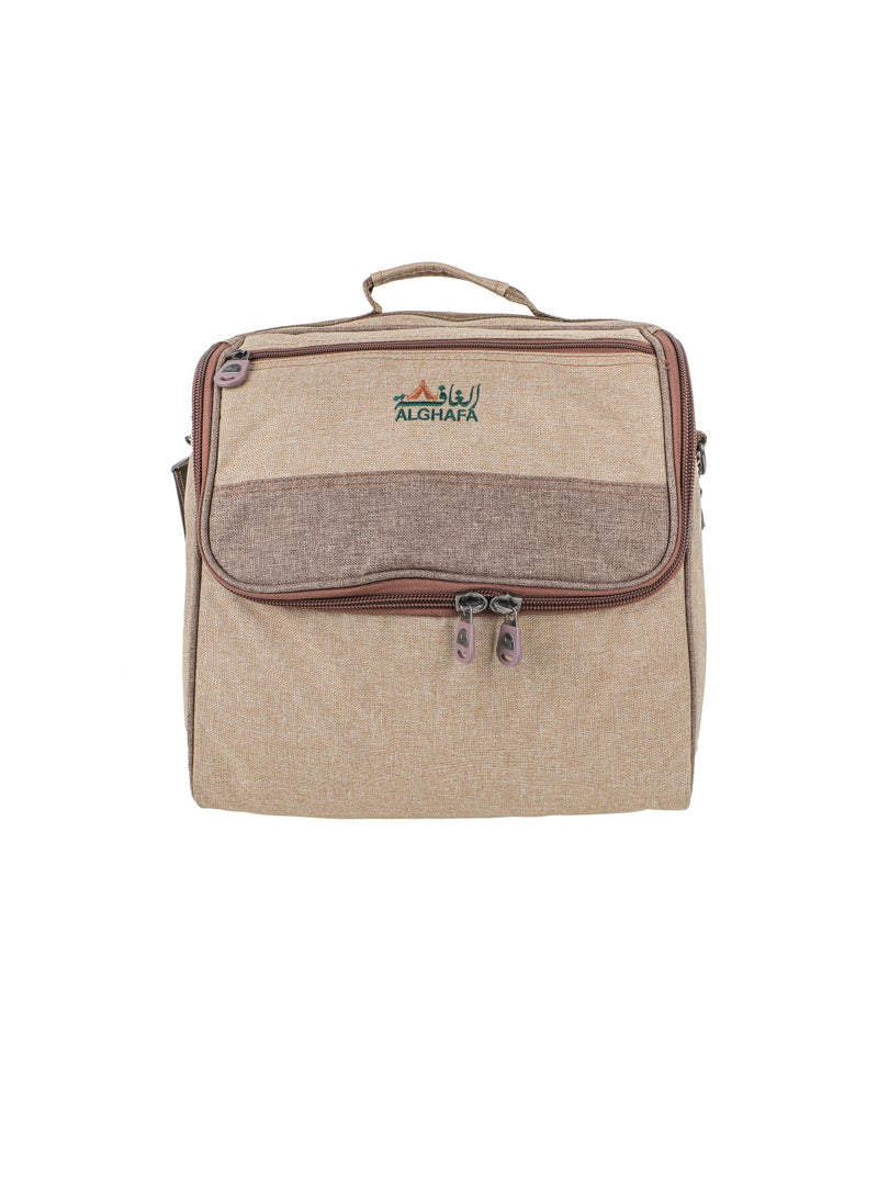 ALGHAFA - ALGhafa,Almudam thermos bag, for trips, camping, wooden color, 35*24*33 cm - Image 1
