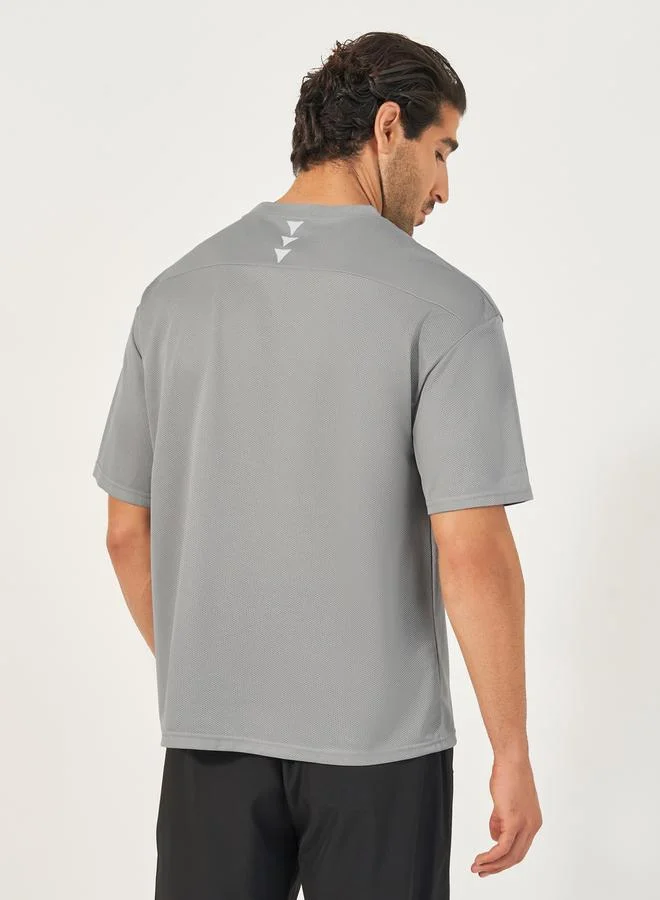 Styli Active Slogan Print Ultra Lightweight Workout Oversized T-Shirt