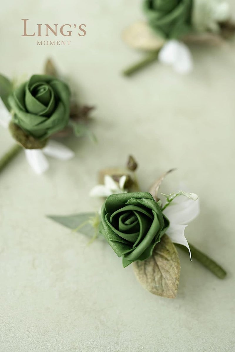Ling's moment Ling's Moment Artificial Flowers  50Pcs 3"" Roses in Sage Shades  Realistic DIY Foam Floral Decor for Wedding Bouquets/Centerpieces  Outdoor Party Backdrops  Room/Table  and Garden/Pot Decorations  - Image 4