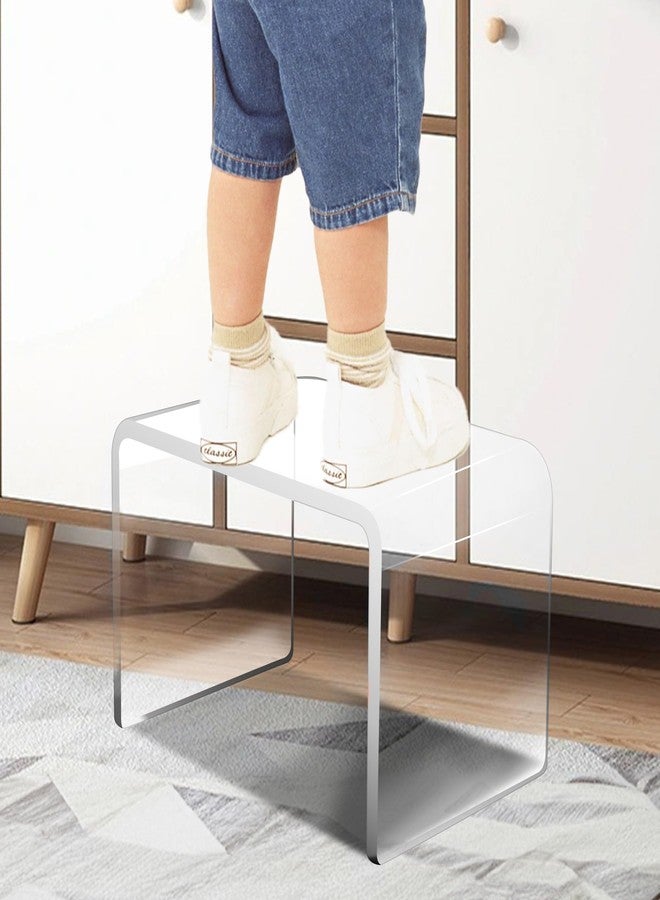 Jusalpha Heavy Duty Acrylic Shower Stool, Clear Acrylic Stands for Display 2/5" Thickness Stand 200 lbs Capacity, Display Riser, Footstool, Shower Stool for Shaving Legs,Riser019 (10 Inch) - Image 2