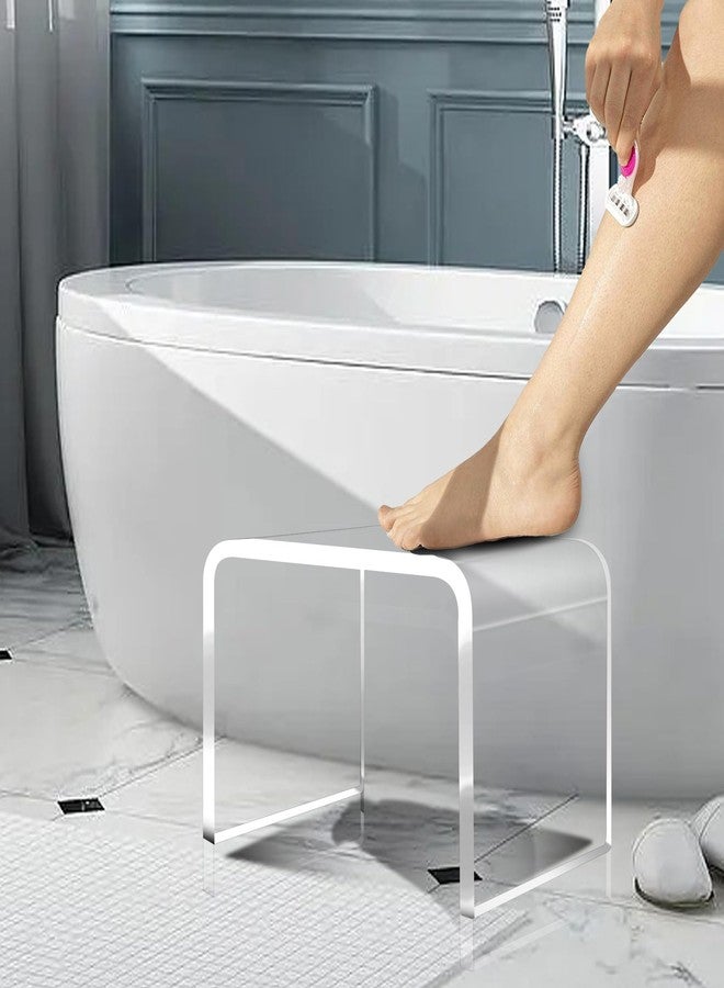Jusalpha Heavy Duty Acrylic Shower Stool, Clear Acrylic Stands for Display 2/5" Thickness Stand 200 lbs Capacity, Display Riser, Footstool, Shower Stool for Shaving Legs,Riser019 (10 Inch) - Image 4
