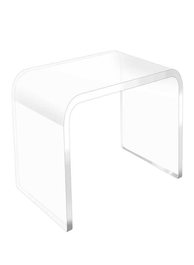 Jusalpha Heavy Duty Acrylic Shower Stool, Clear Acrylic Stands for Display 2/5" Thickness Stand 200 lbs Capacity, Display Riser, Footstool, Shower Stool for Shaving Legs,Riser019 (10 Inch) - Image 1