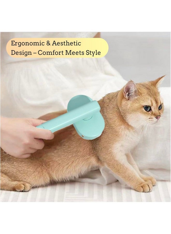 Self cleaning hair removal brush - a skin friendly beauty tool suitable for dogs, cats, and puppies, with a round head design that prevents scratches and is green in color - Image 3