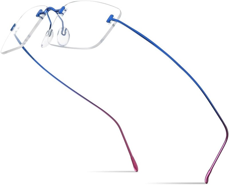 FONEX Titanium Glasses Frame,Rimless Frameless Optical Eyewear Eyeglasses for Men and Women F85634 - Image 1