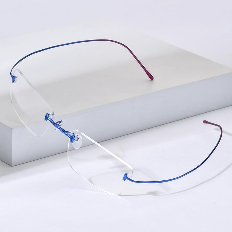 FONEX Titanium Glasses Frame,Rimless Frameless Optical Eyewear Eyeglasses for Men and Women F85634 - Image 2