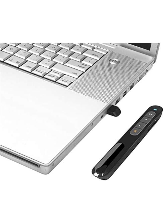 Wireless Presenter, Hyperlink Volume Control Presentation Clicker RF 2.4GHz USB PowerPoint Clicker Presentation Remote Control Pointer Slide Advancer (Black) - Image 3