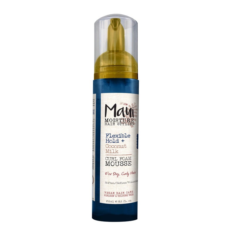 Maui Moisture Flexible Hold + Coconut Milk Curl Foam Mousse, for Curly Hair Styling, No Drying Alcohols, Parabens or Silicone, 8.5oz - Image 1