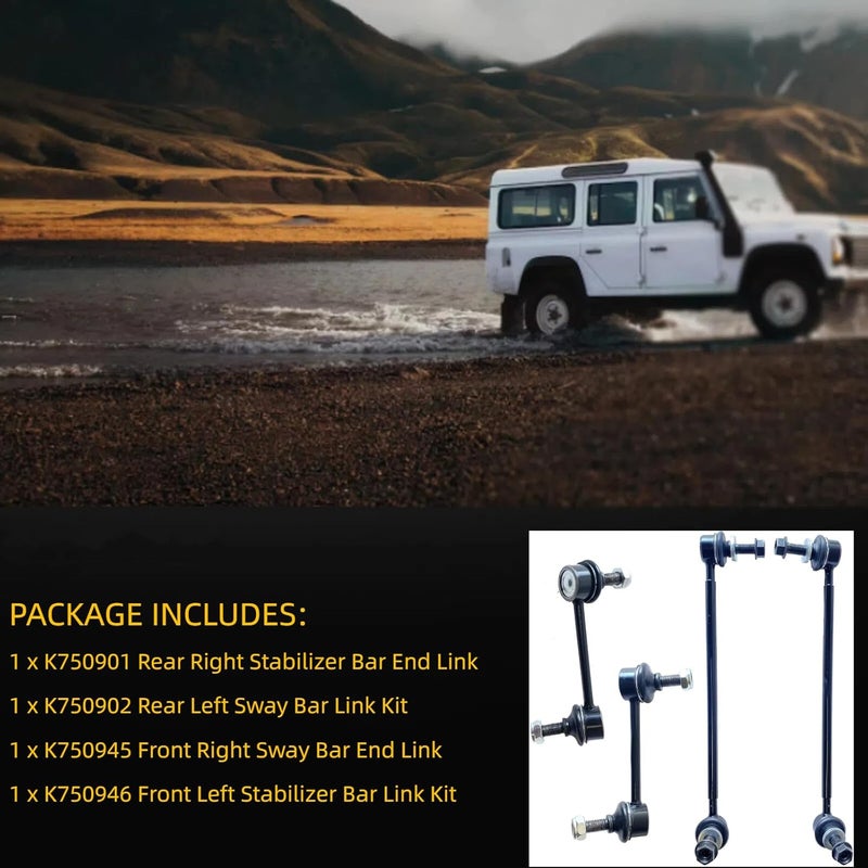 HHCM 4pc Front Rear Sway Bar Link Kit K750901 K750902 K750945 K750946 for Subaru Crosstrek 2018-2019, for Subaru Forester 2019-2020, Rear Stabilizer Bar Links and Front Sway Bar End Links - Image 3