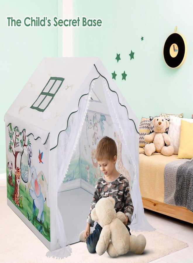 decalsweet Children's Tent Indoor Playhouse for Boys Girls, Children's Play House Large with Windows & Carry Bag, Play Tent Children Indoor and Outdoor for Children's Room, Playroom, Garden, Animal - Image 2