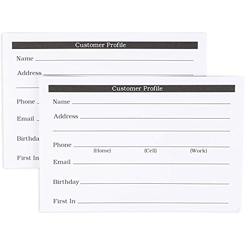 Okuna Outpost Client Profile Cards - 6 x 4 in, White, 100-Pack - Salon & Hairdresser Client Record and Contact Info Cards for Stylists - Image 5