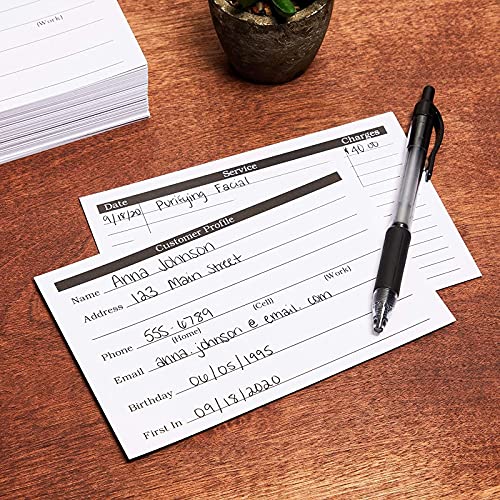 Okuna Outpost Client Profile Cards - 6 x 4 in, White, 100-Pack - Salon & Hairdresser Client Record and Contact Info Cards for Stylists - Image 2