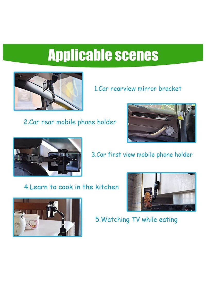 360° Rearview Mirror Phone Holder,Universal 360 Degrees Rotating Car Phone Holder,Car Rearview Mirror Mount Phone and GPS Holder - Image 5