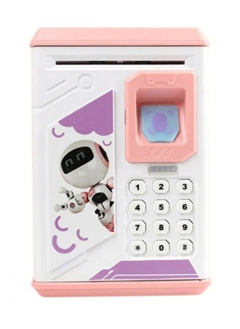Electronic Money Box that Operates with Fingerprint and Password with Sound Effects Rose Color