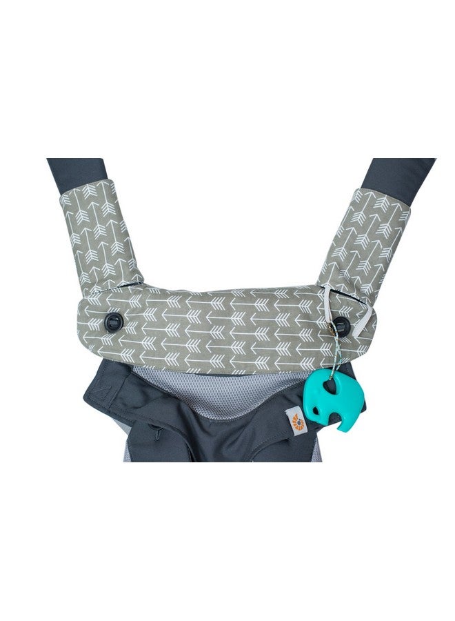 Mila Millie Mila Millie Premium 2 Packs Drool and Teething Reversible Cotton Pad - Fits Ergobaby Four Position 360 and Most Baby Carrier - Gray Arrow Cross Design - Hypoallergenic - Image 2