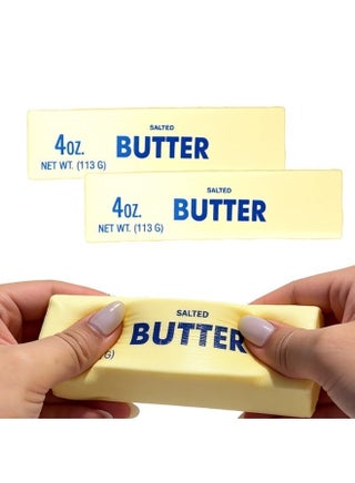 Butter Squishy Slow Rising Stress Relief Toy, Realistic Butter Stick Squeeze Toy, Soft PU Foam Fidget Toy for Anxiety & Sensory Relief, Cute Desk Decor for Kids & Adults, Office & School(2PCS) - view 3