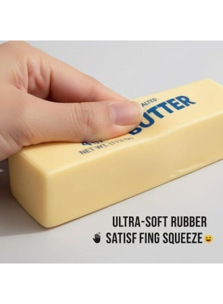Butter Squishy Slow Rising Stress Relief Toy, Realistic Butter Stick Squeeze Toy, Soft PU Foam Fidget Toy for Anxiety & Sensory Relief, Cute Desk Decor for Kids & Adults, Office & School(2PCS) - view 5