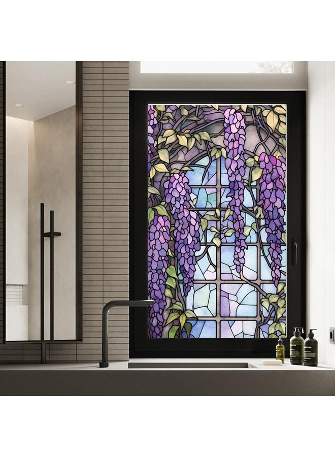 BL112-170  Flower Sea Electrostatic Glass Sticker PVC Glue-free Window Sticker Home Decorative Window Glass Sticker - Image 1