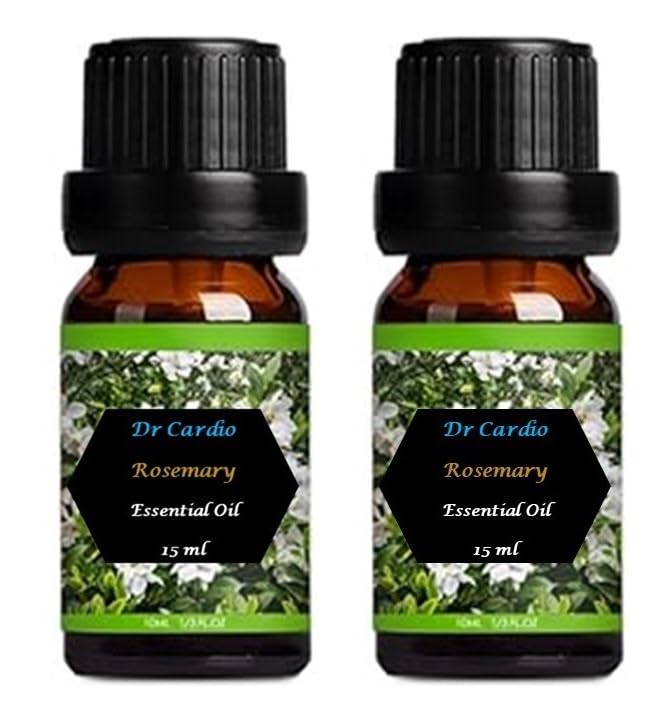 Dr Cardio Rosemary Essential Oil for Hair Growth for Hair Fall Control and NourishmentStrengthens Hair Balances Scalp 100 Natural 15 Ml15 Ml Pack of 2 - Image 1