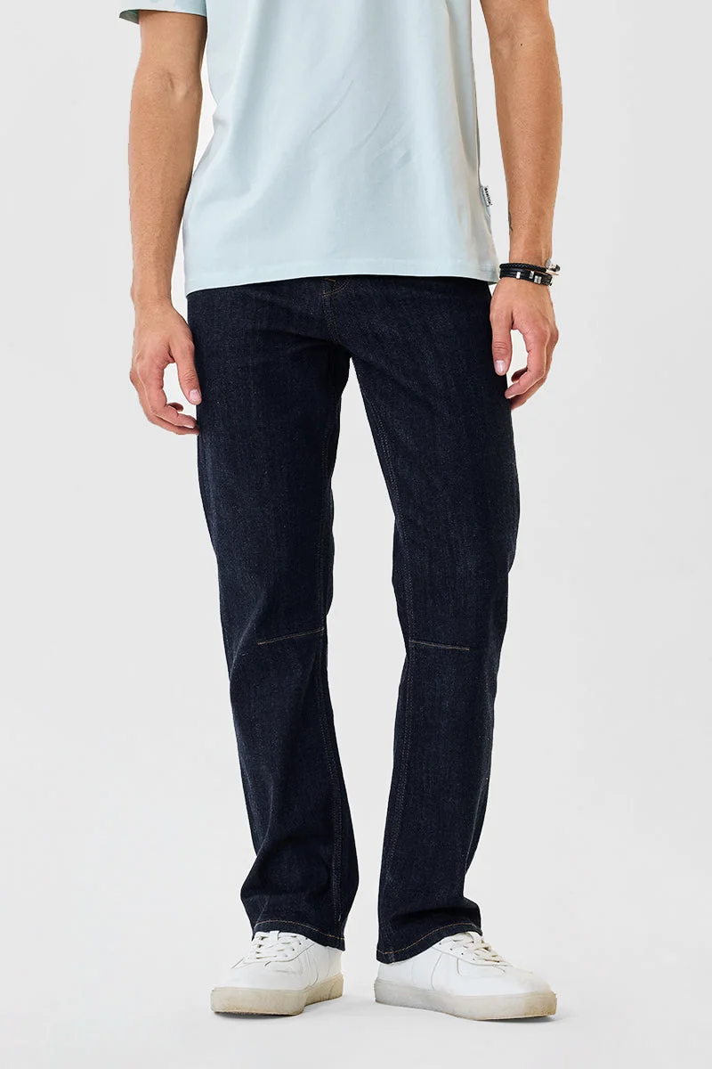 SNITCH جينز مستقيم بخصر مرتفع وقماش مطاطي