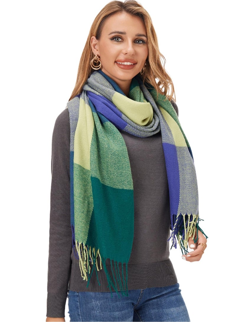 SYOSI Women's Winter Scarf, Long Plaid Shawl with Big Grid Lattice, Warm and Cozy Fashion Wrap, Large Size, Ideal Gift for Cold Weather, Stylish Accessory for Women  - Image 1