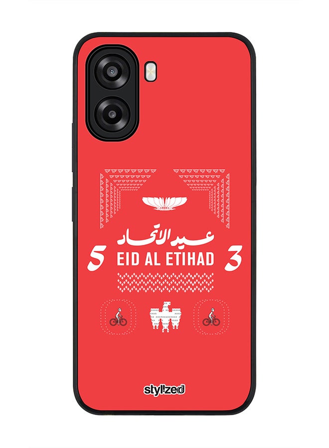 Stylizedd For Oppo A6t 5G / A6t 4G Case,Slim fit Camera Protection, Shockproof Thin Phone cover  - Eid Al Etihad 53 National Day Red - Image 1