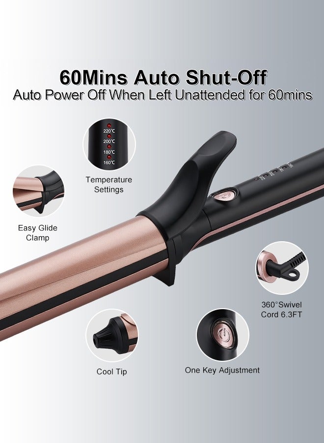 BESTIS 32mm Hair Curling Irons & Wands 1.26 Inch Curling Tong Barrel Ultra-Fast Heat Curler Wand with Led 4 Temperature Setting 160°C-220°C 2m Swivel Cord - Image 2