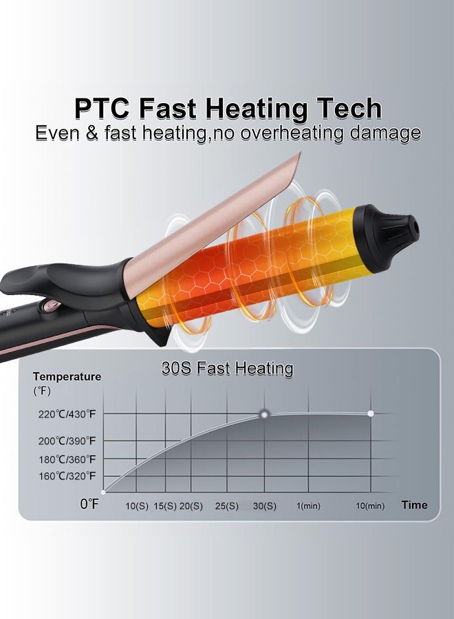 BESTIS 32mm Hair Curling Irons & Wands 1.26 Inch Curling Tong Barrel Ultra-Fast Heat Curler Wand with Led 4 Temperature Setting 160°C-220°C 2m Swivel Cord - Image 5