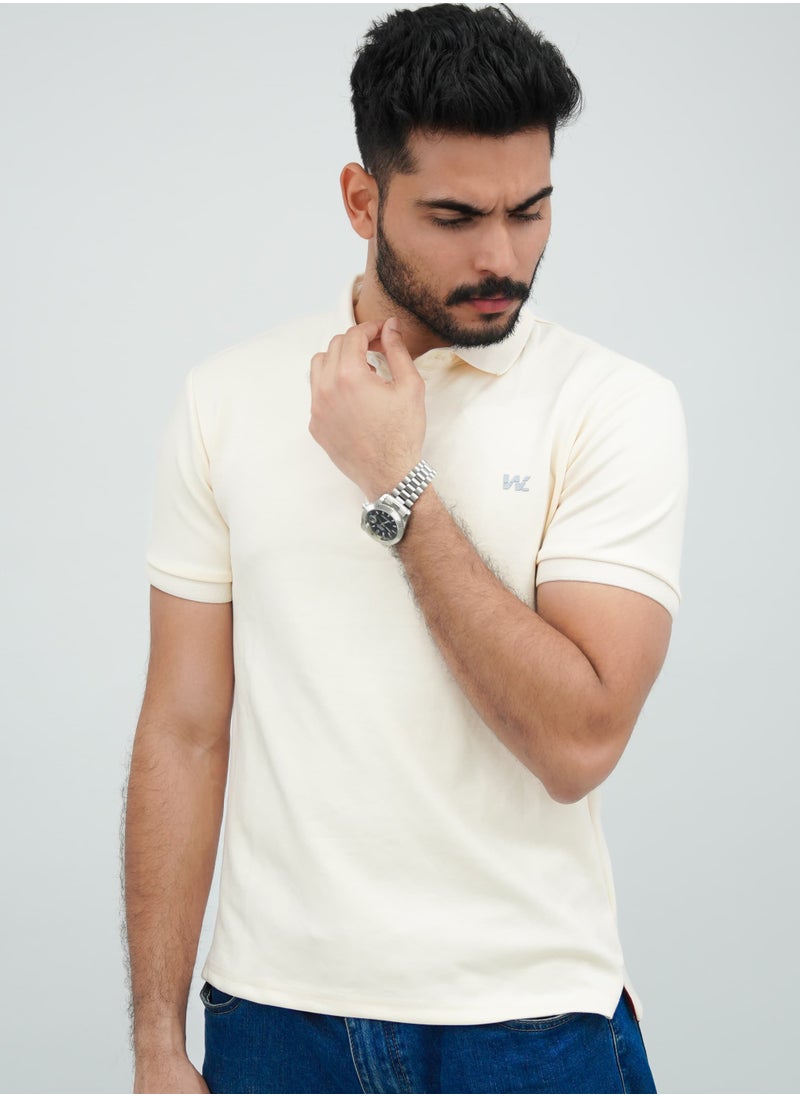 WhiteLine - White Slim Fit Polo T-Shirt - Image 1