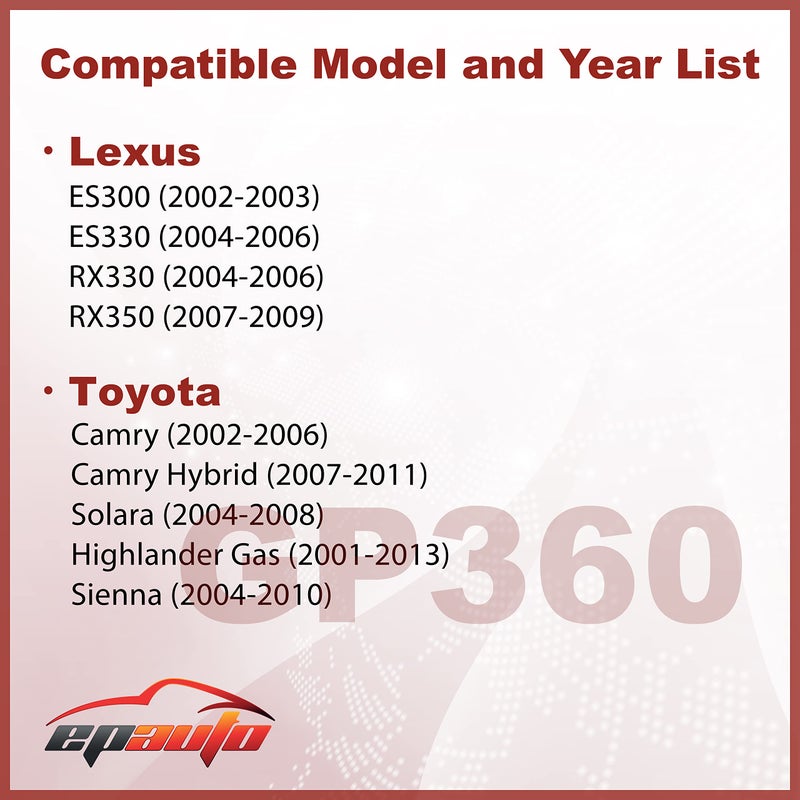 EPAuto GP360 (CA9360) Engine Air Filter Replacement for Toyota Camry (2002-2006), Highlander (2001-2013), Sienna, Solara, Lexus RX330/ES330 (2004-2006), RX350 (2007-2009), ES300 (2002-2003) - Image 2