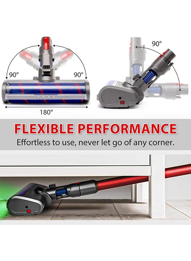 Soft Roller Brush Motorhead Attachment Quick-Release Replacement Parts with Dust Detection LED Headlights Floor Head for DS V7 V8 V10 V11 G5 Cordless Stick Vacuum Cleaners - Image 3