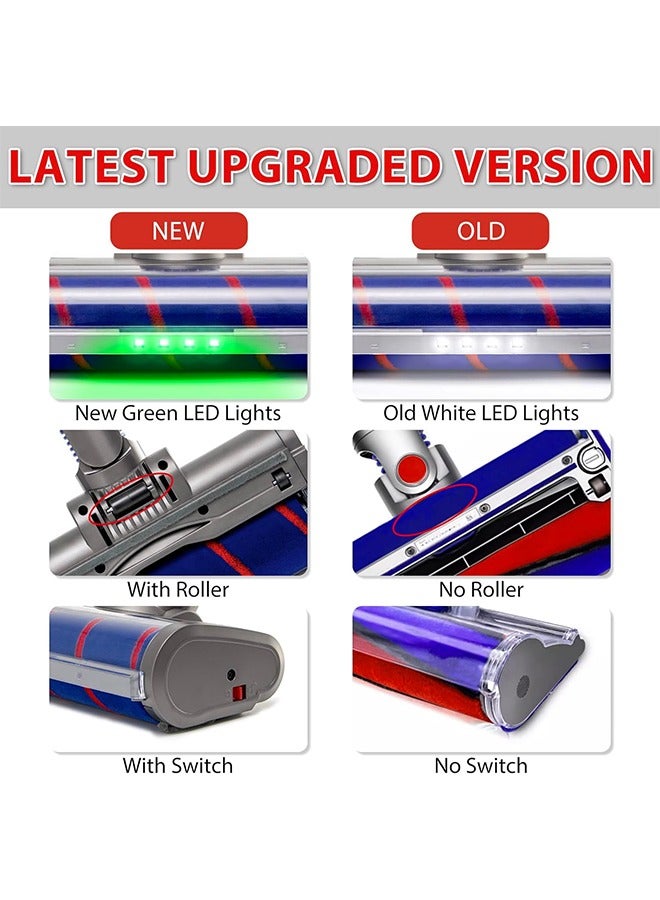 Soft Roller Brush Motorhead Attachment Quick-Release Replacement Parts with Dust Detection LED Headlights Floor Head for DS V7 V8 V10 V11 G5 Cordless Stick Vacuum Cleaners - Image 4